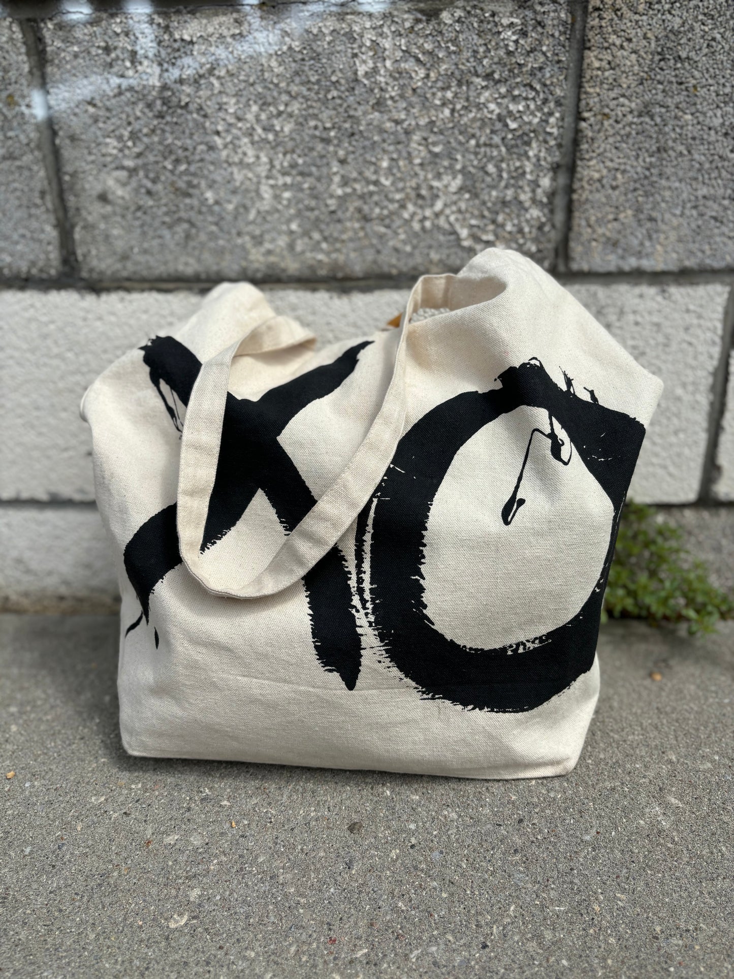 XO Large Recycled Cotton Canvas Tote Bag