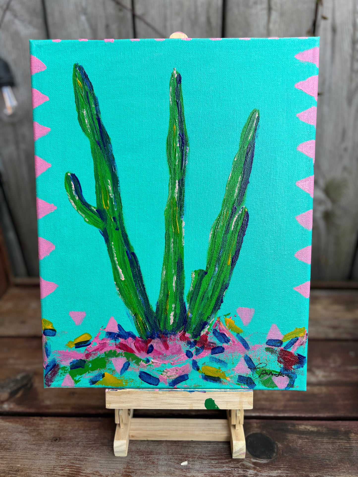 Desert Cactus Painting 11x14