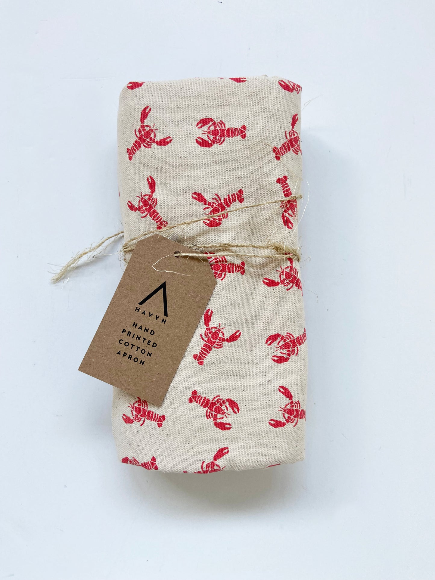 Unisex Apron - Lobster Pattern - Natural Cotton Canvas