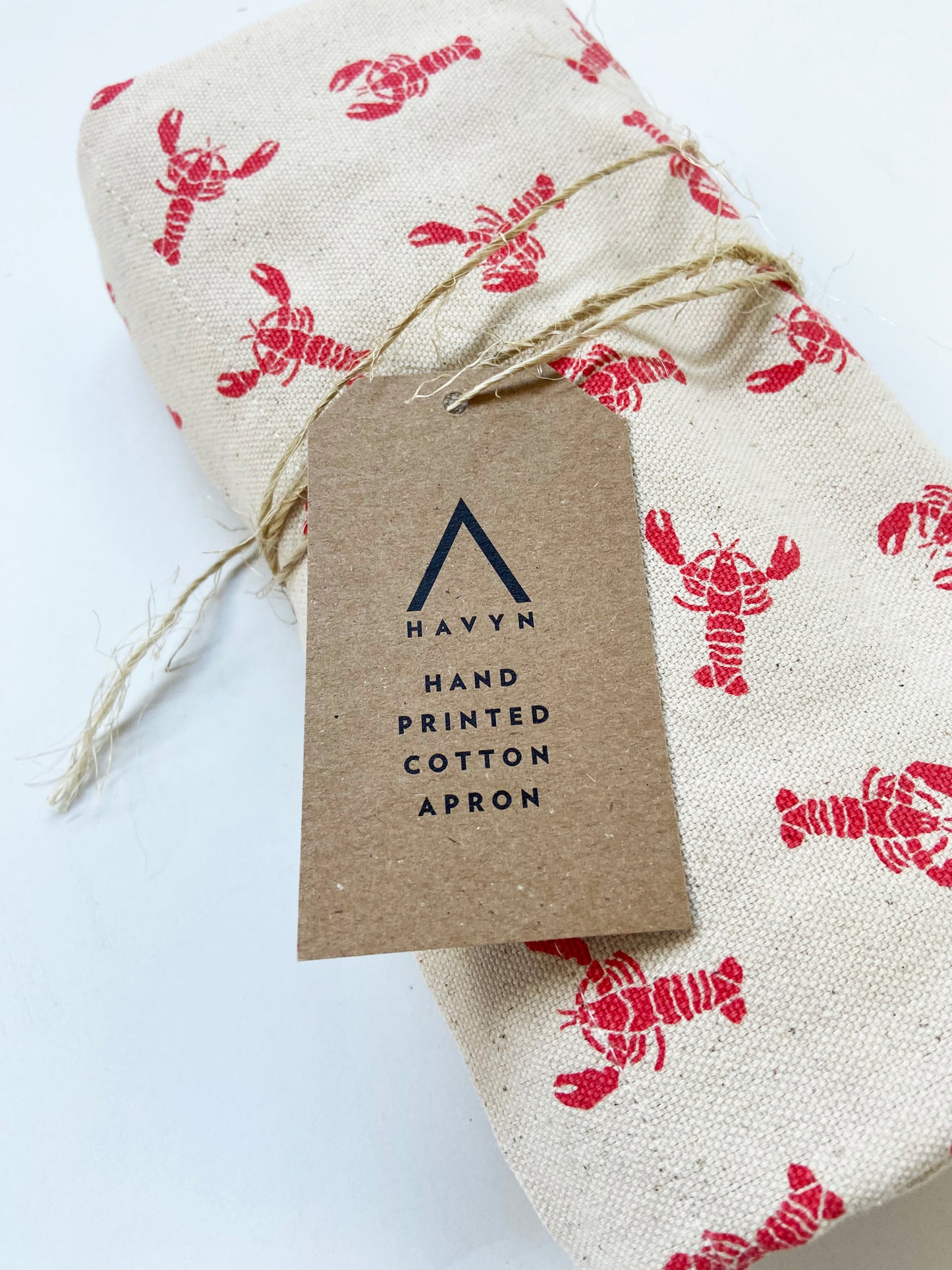 Unisex Apron - Lobster Pattern - Natural Cotton Canvas