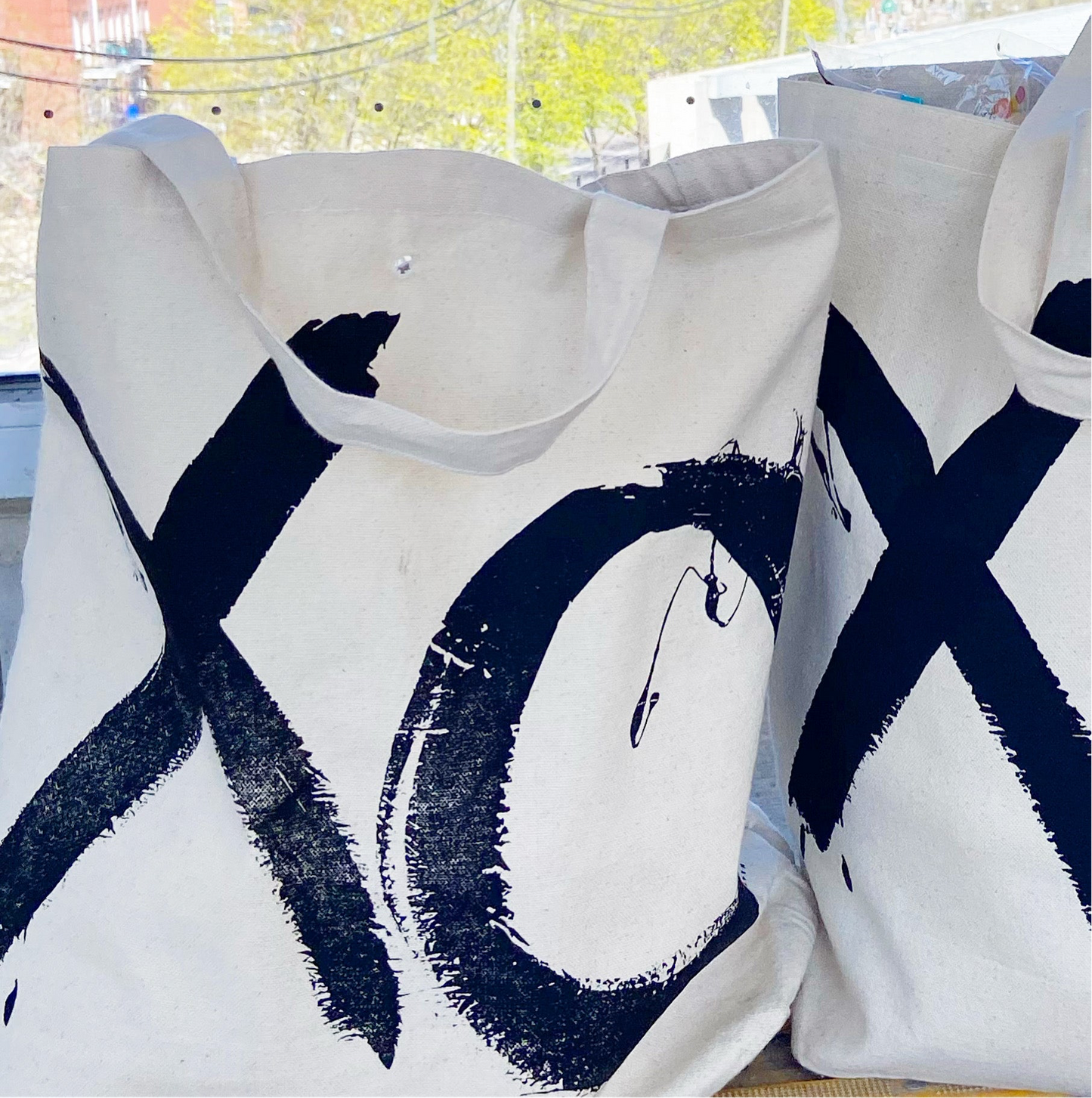 XO Large Recycled Cotton Canvas Tote Bag