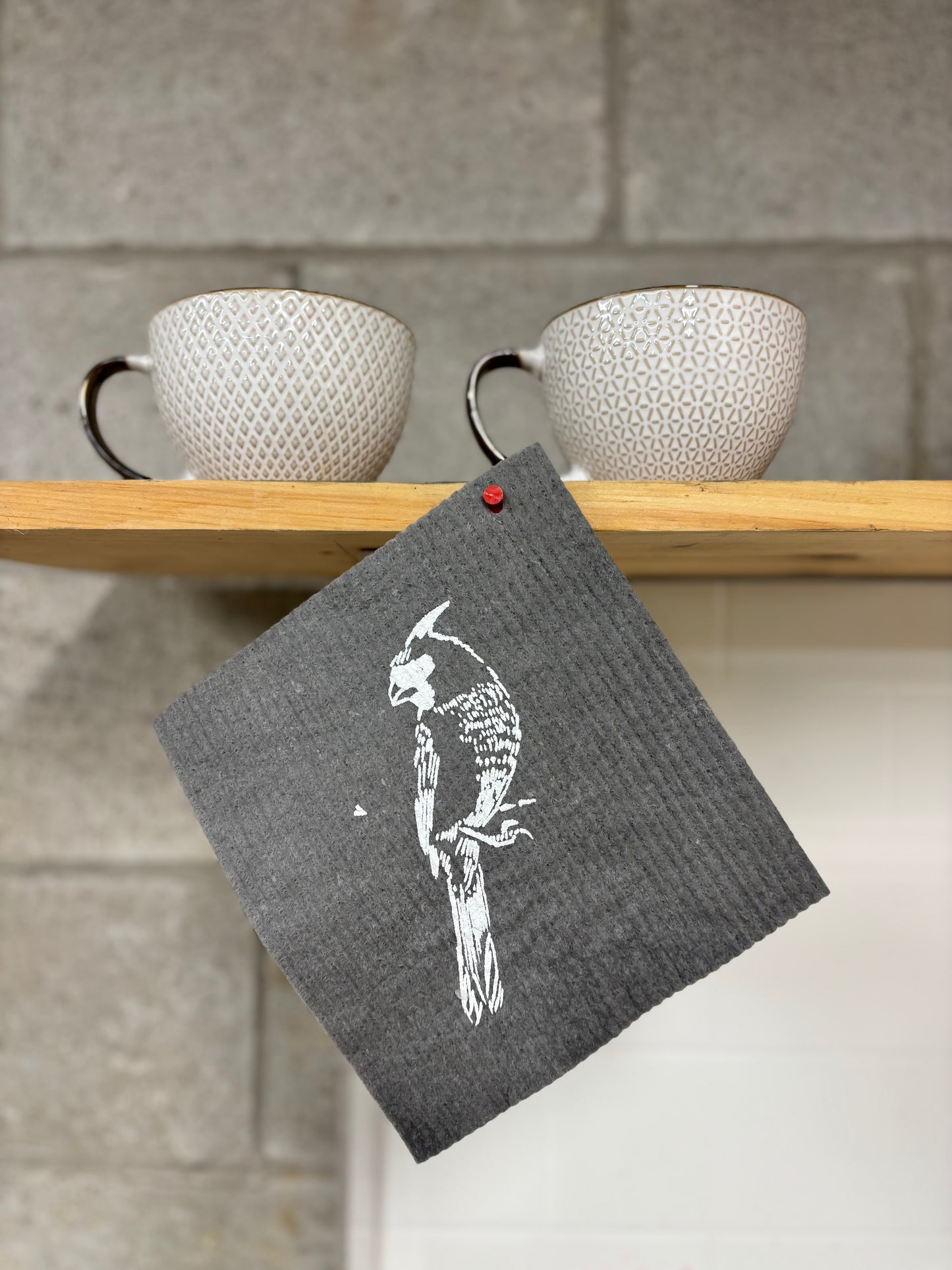 Hand Screen Printed Swedish Dish Cloths - Birds