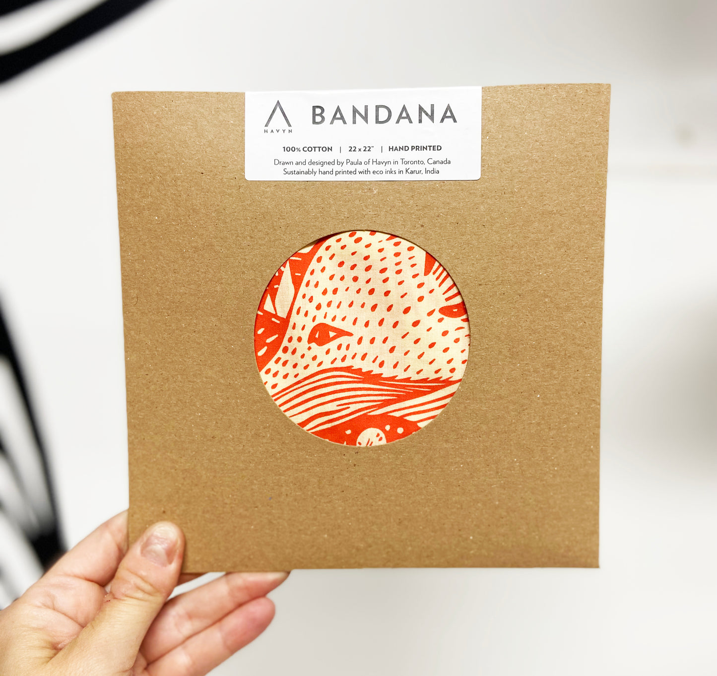 Fox Bandana | 100% Cotton | Hand Screen Printed | 22 x22 inches | All-Over Print Bandana