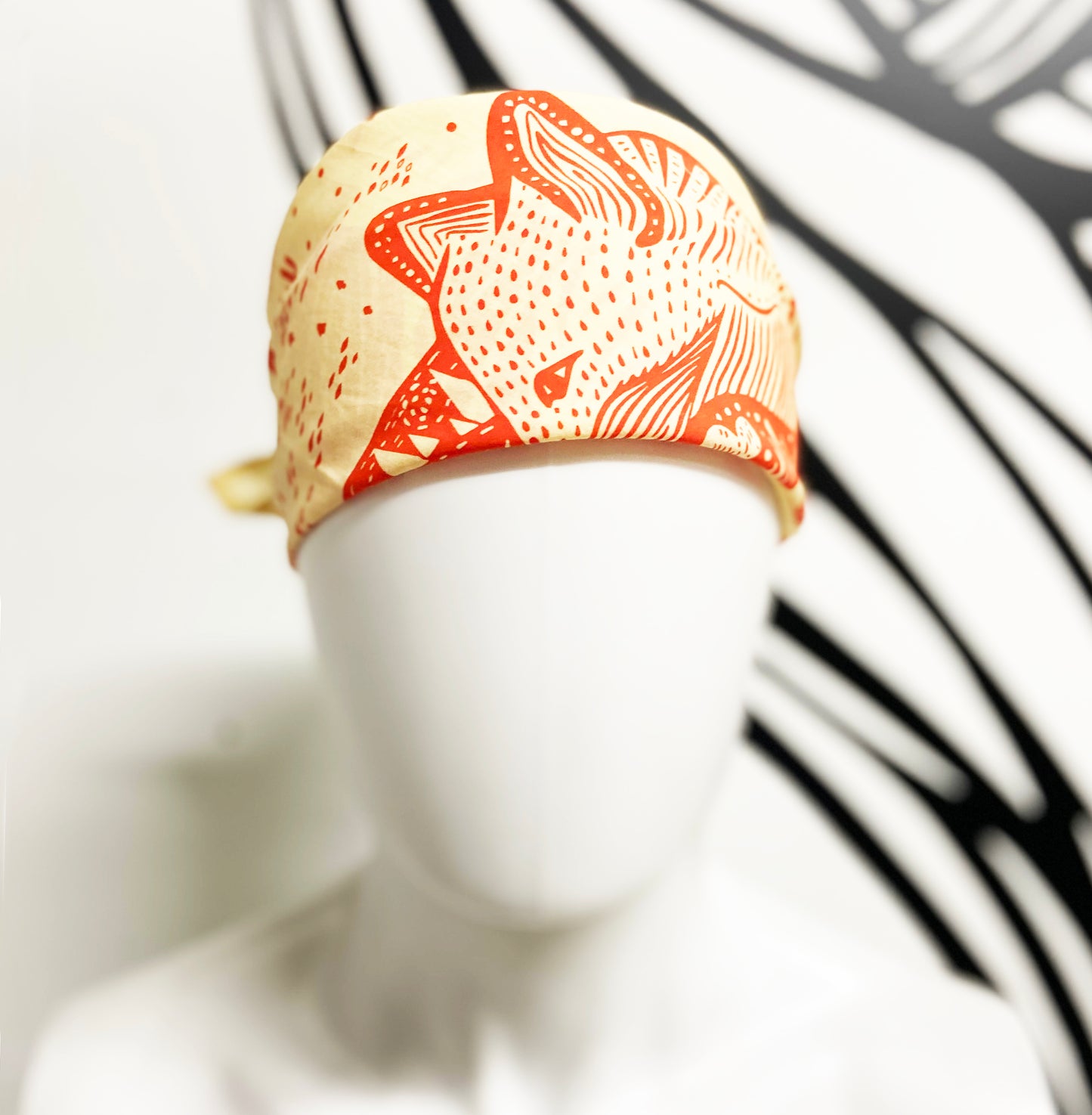 Fox Bandana | 100% Cotton | Hand Screen Printed | 22 x22 inches | All-Over Print Bandana