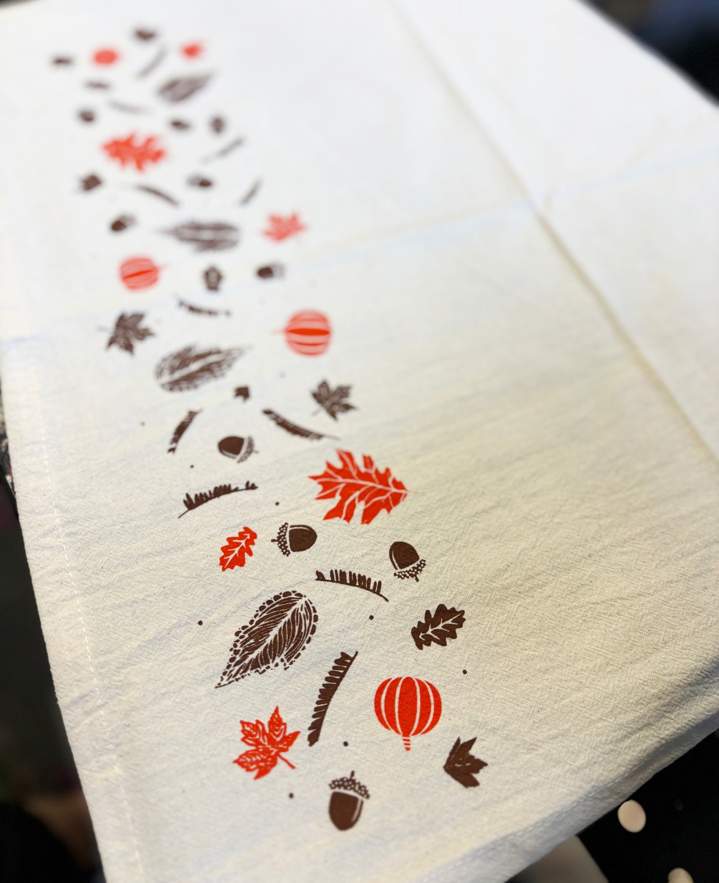 Autumn and Pumpkins Hand Printed Napkins Set of 4 or 8