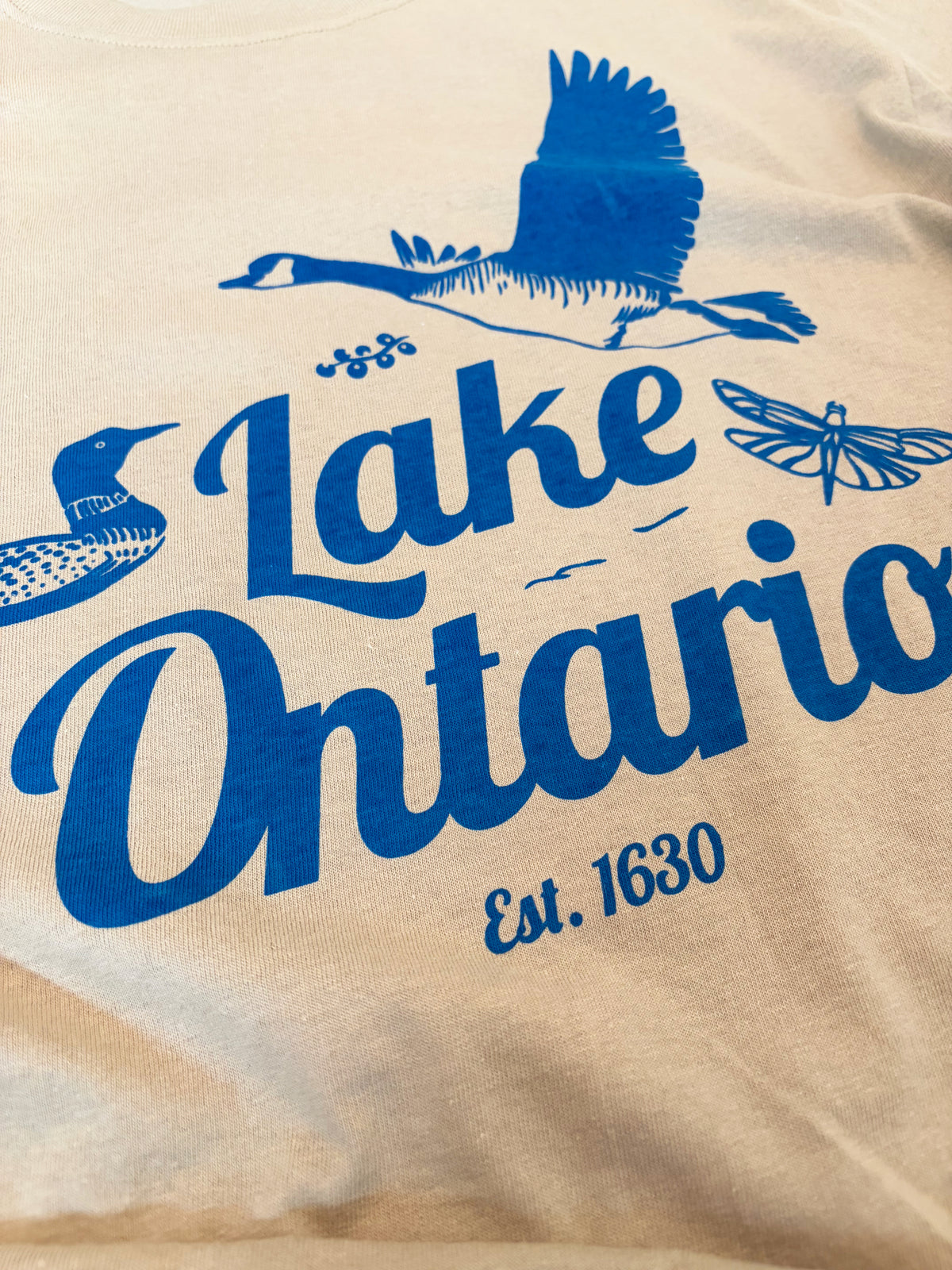 LAKE ONTARIO *Limited Edition* ORIGINAL Screen Print - Sand and Blue - Adult Unisex