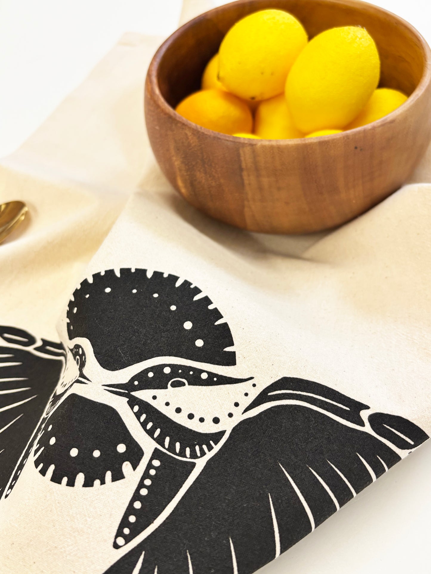 2 Birds and Sun Organic Hand Printed Napkins Set of 4 or 8