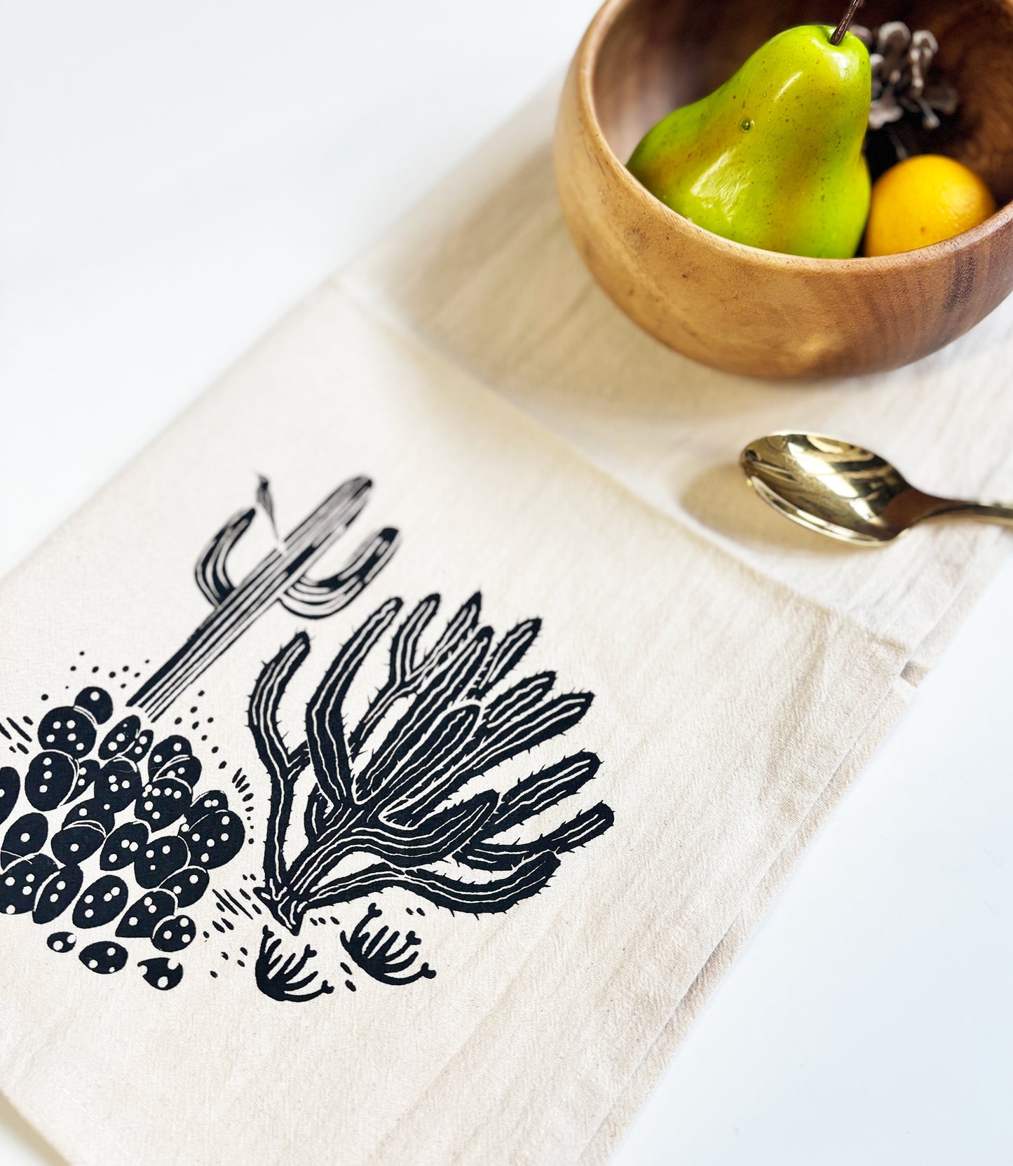 Trois Cacti Organic Hand Printed Napkins Set of 4 or 8