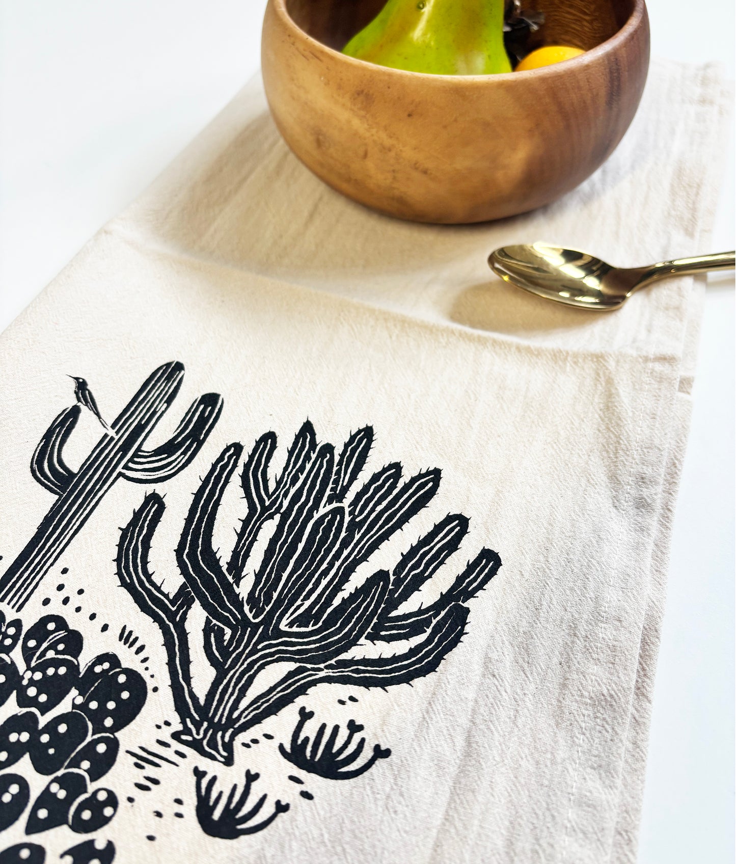 Trois Cacti Organic Hand Printed Napkins Set of 4 or 8