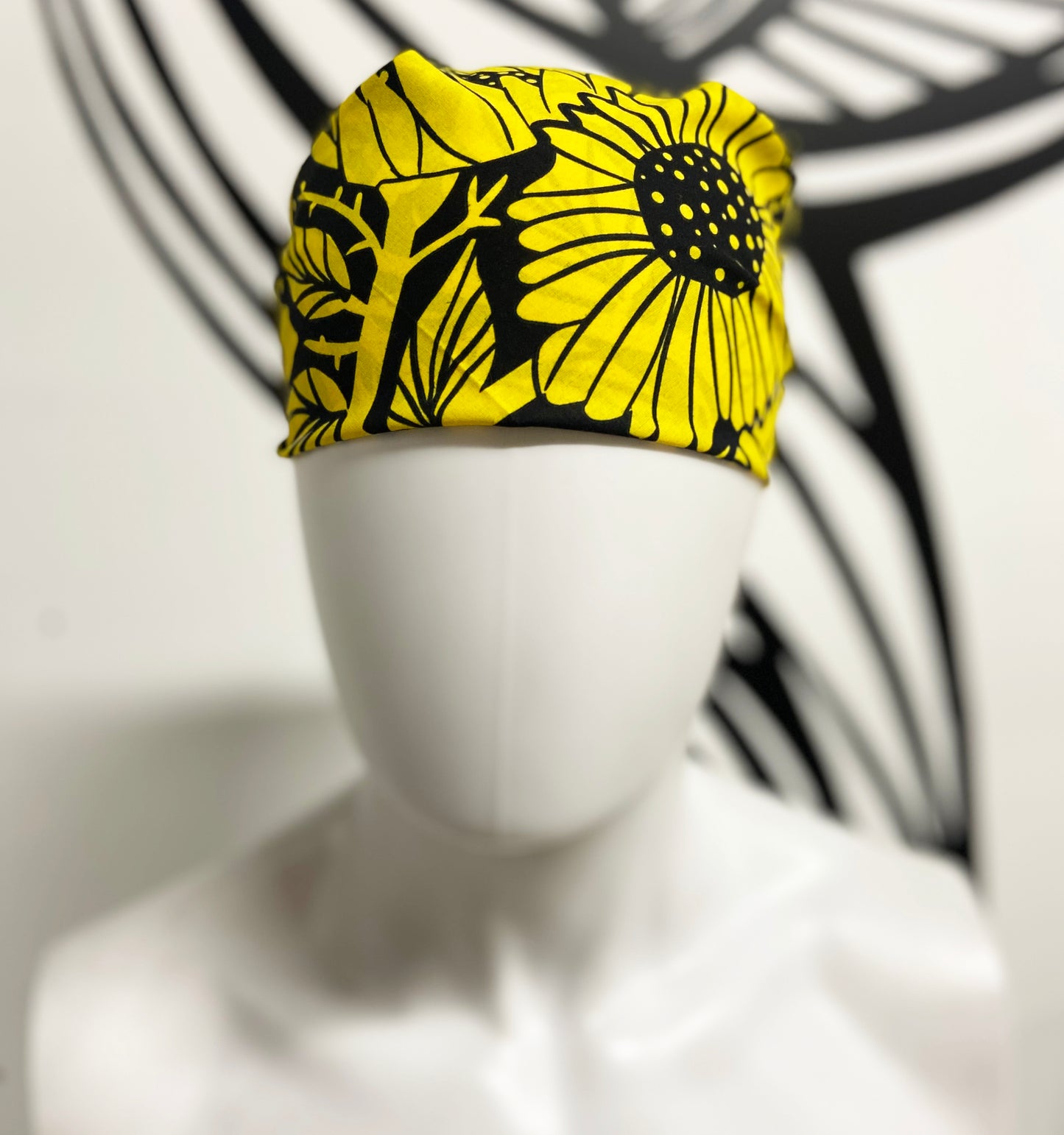 Sun Flower Bandana | 100% Cotton | Hand Screen Printed | 22 x22 inches | All-Over Print Bandana