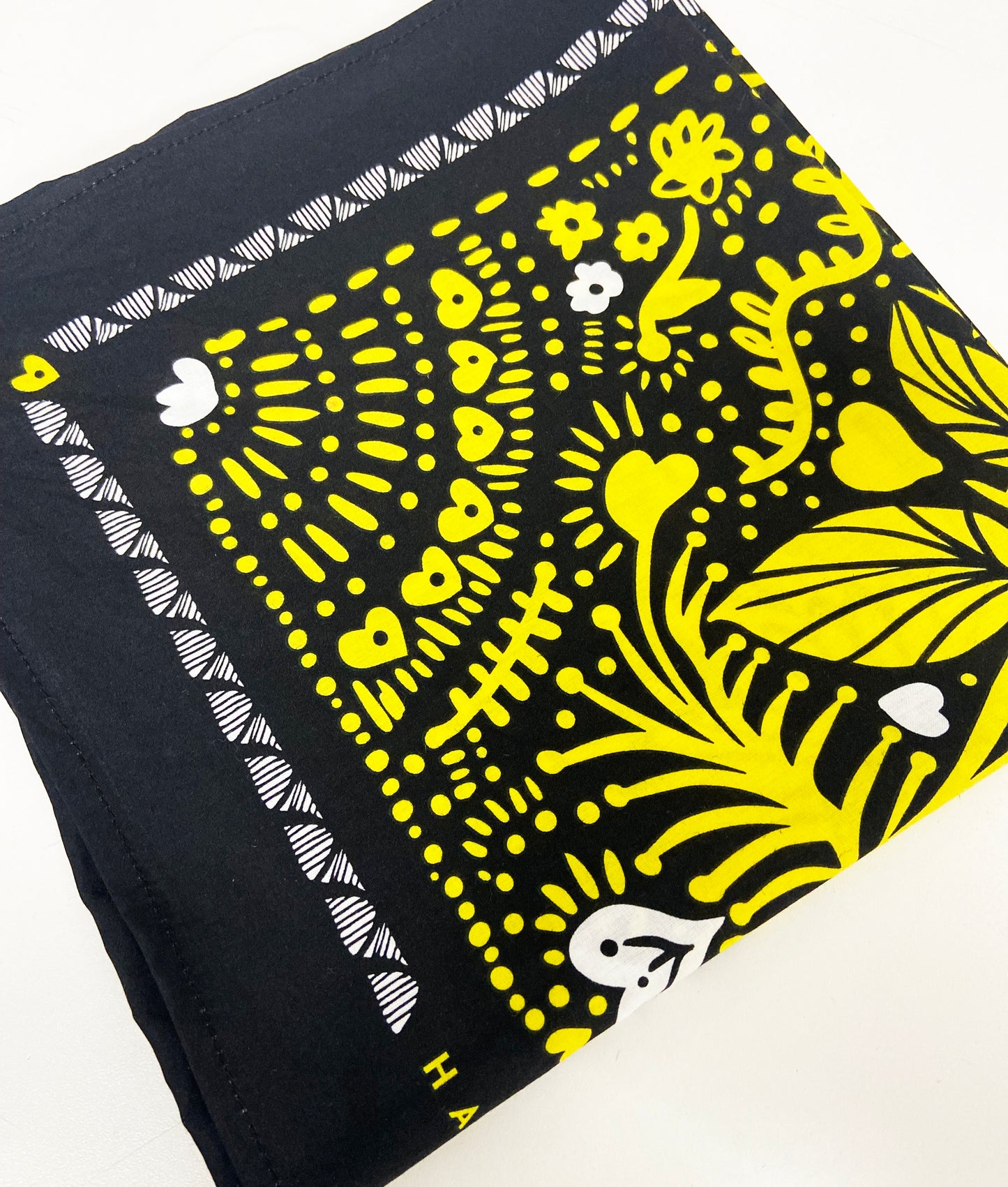 Sun Flower Bandana | 100% Cotton | Hand Screen Printed | 22 x22 inches | All-Over Print Bandana