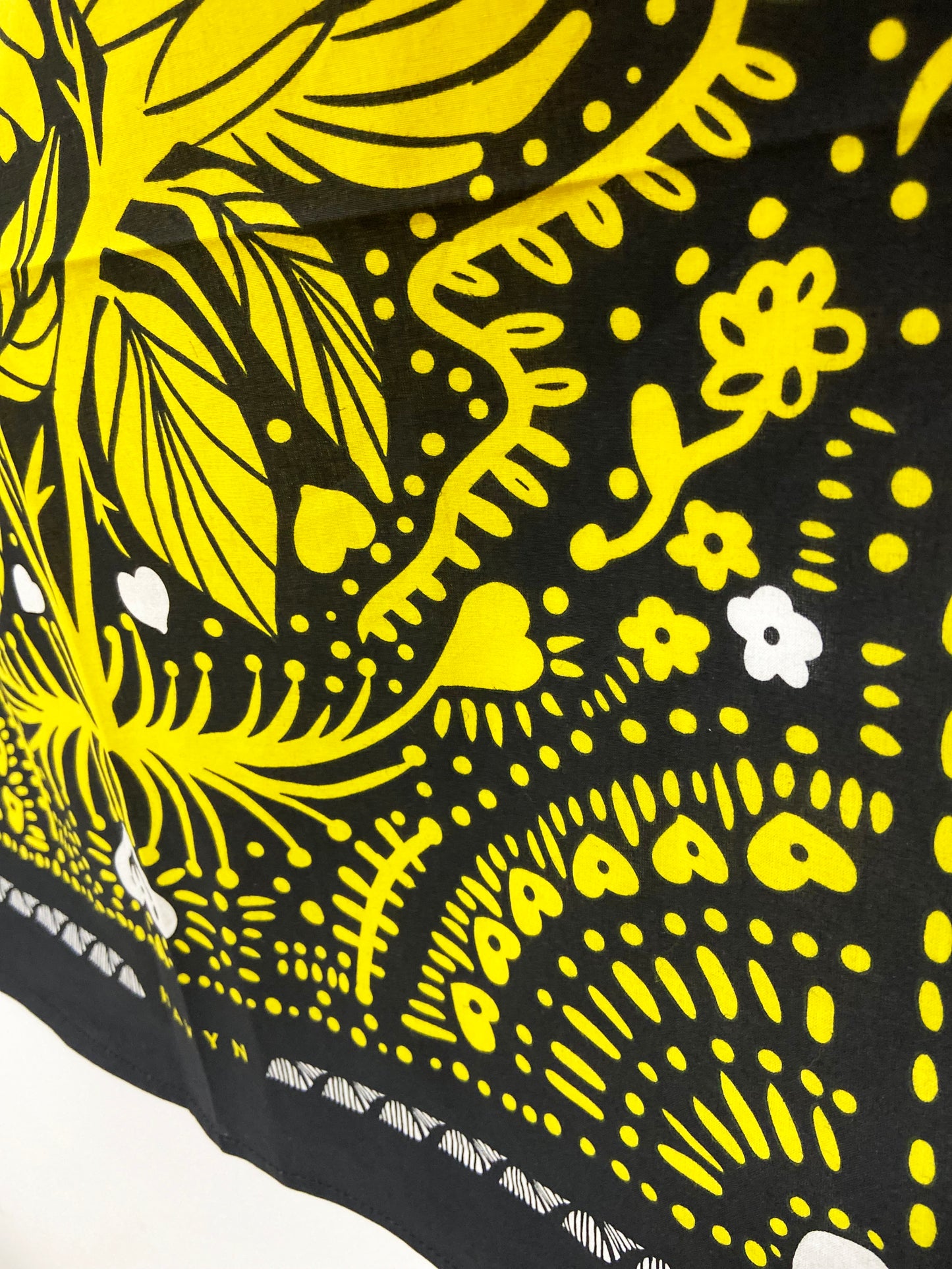 Sun Flower Bandana | 100% Cotton | Hand Screen Printed | 22 x22 inches | All-Over Print Bandana