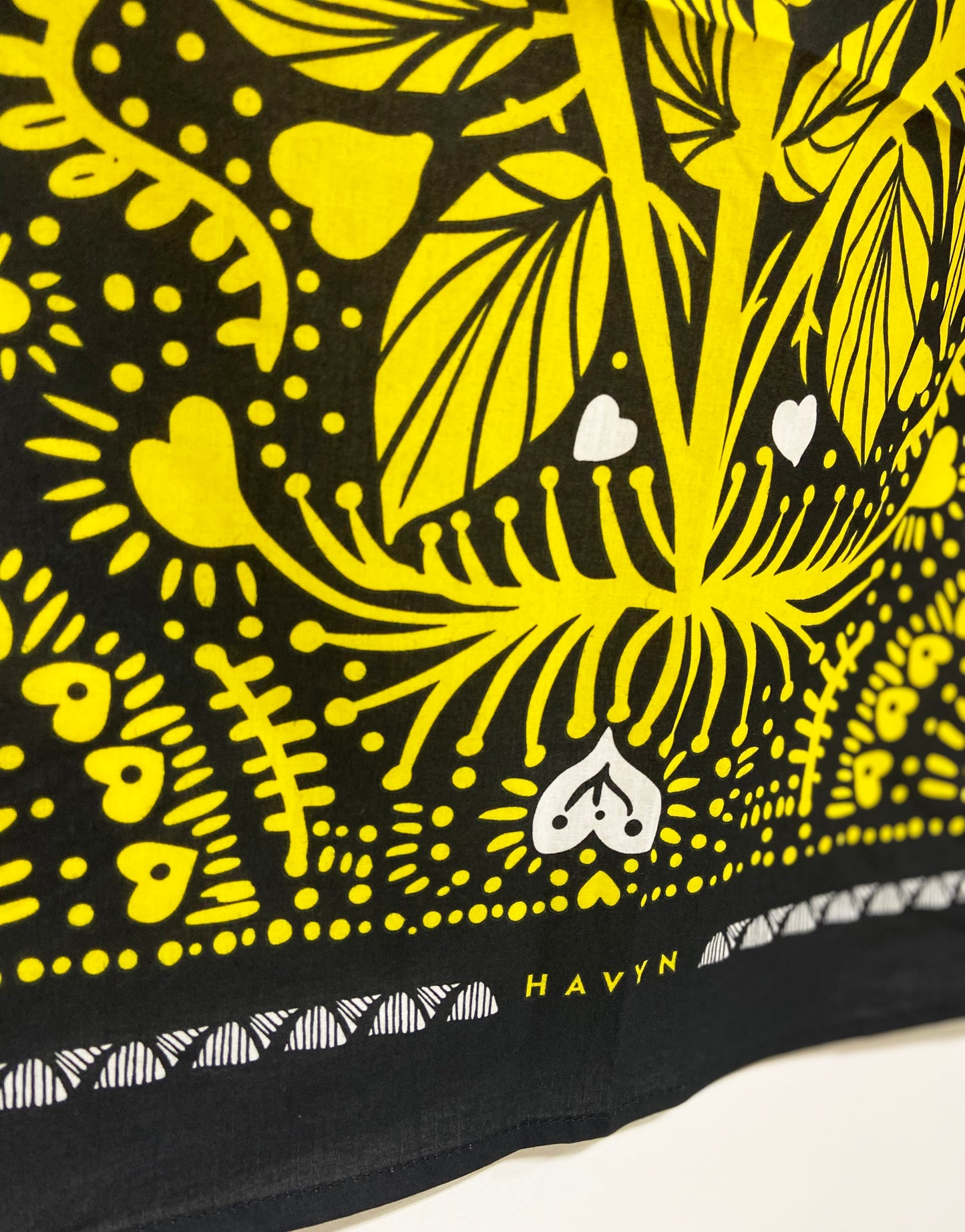 Sun Flower Bandana | 100% Cotton | Hand Screen Printed | 22 x22 inches | All-Over Print Bandana