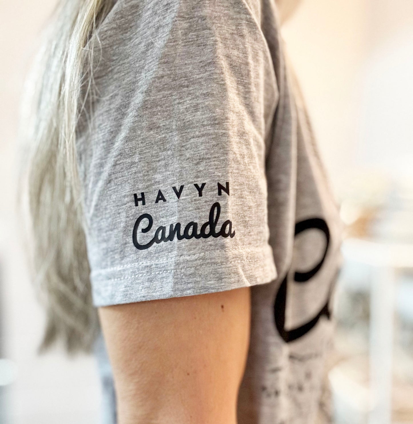 Canada Tee - Hand Screen Printed - Eco Inks - Heather Grey