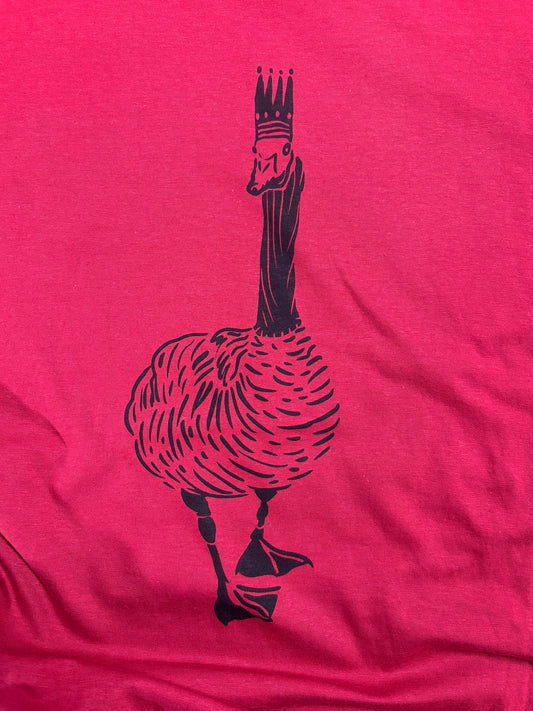 Tshirt Limited Edition Royal Goose Original Screen Print Cranberry - Adult Unisex