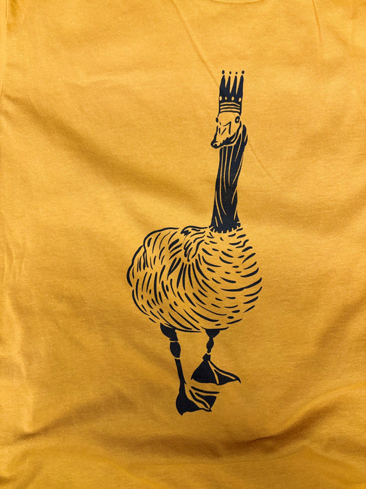 Tshirt Limited Edition Royal Goose Original Screen Print Mustard Yellow - Adult Unisex