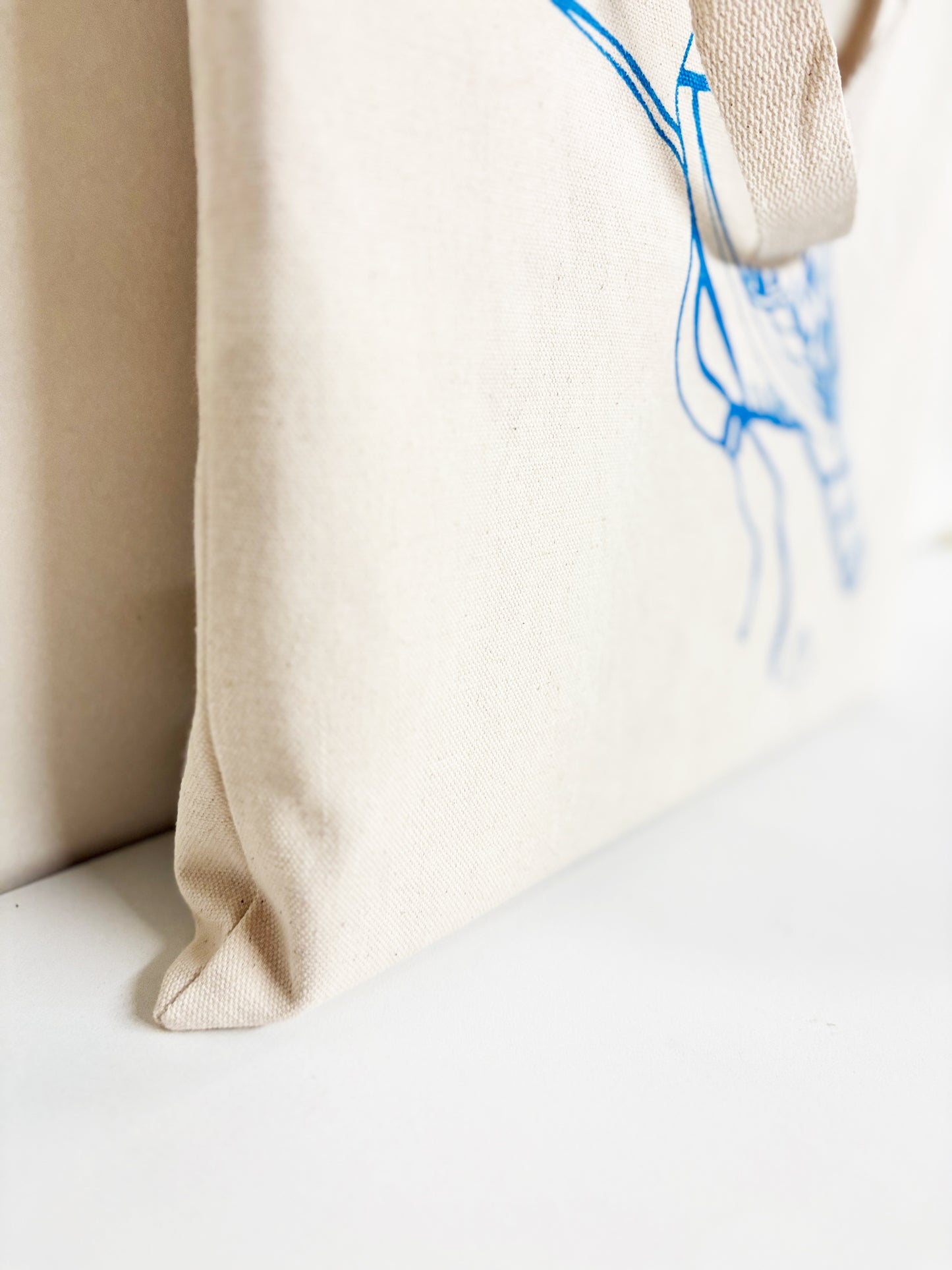 Blue Jay Hand Printed Every Day Cotton Tote