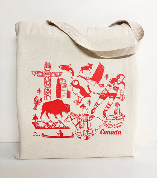 Canada Red Cotton Every Day Tote