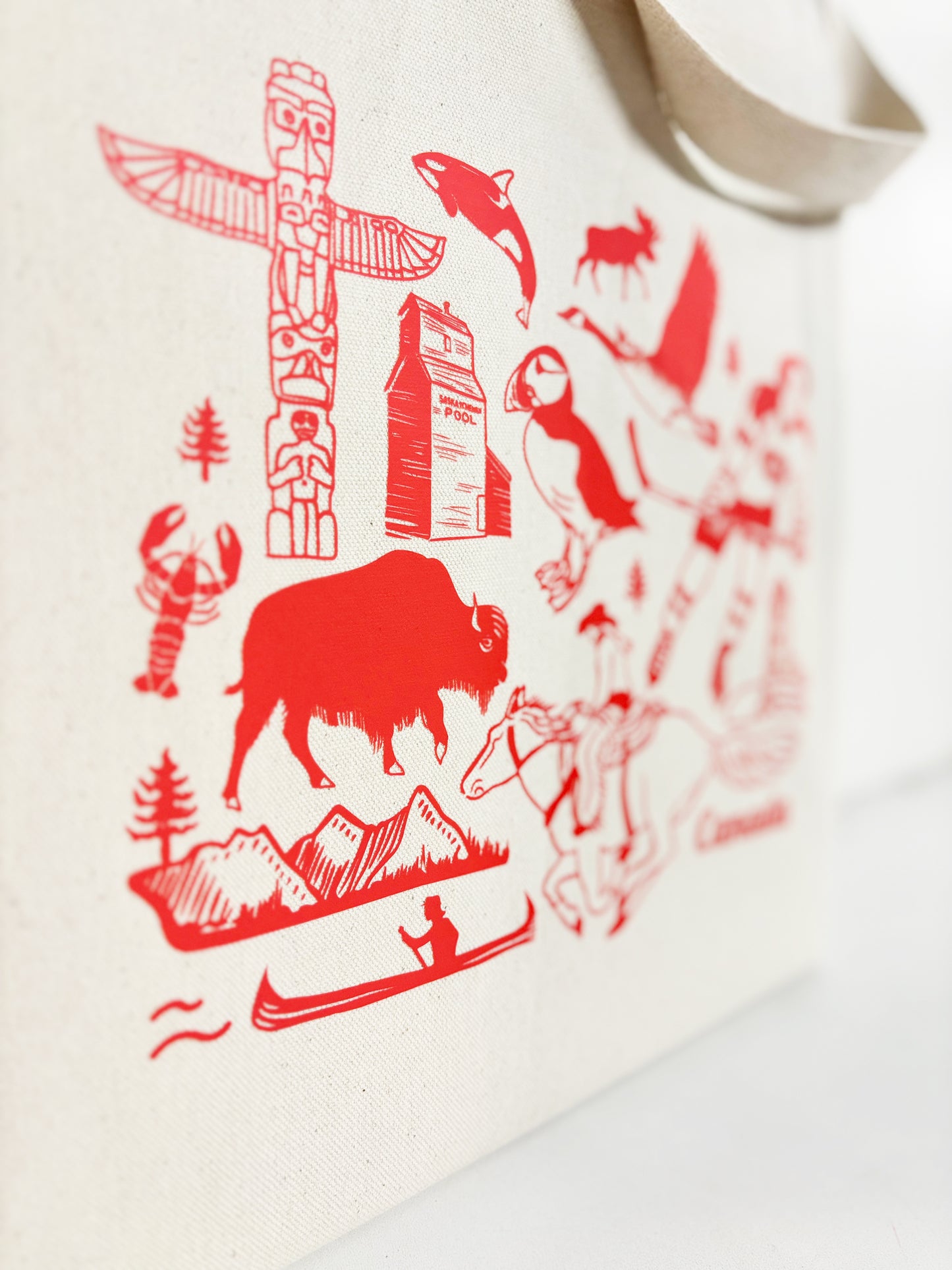 Canada Red Cotton Every Day Tote