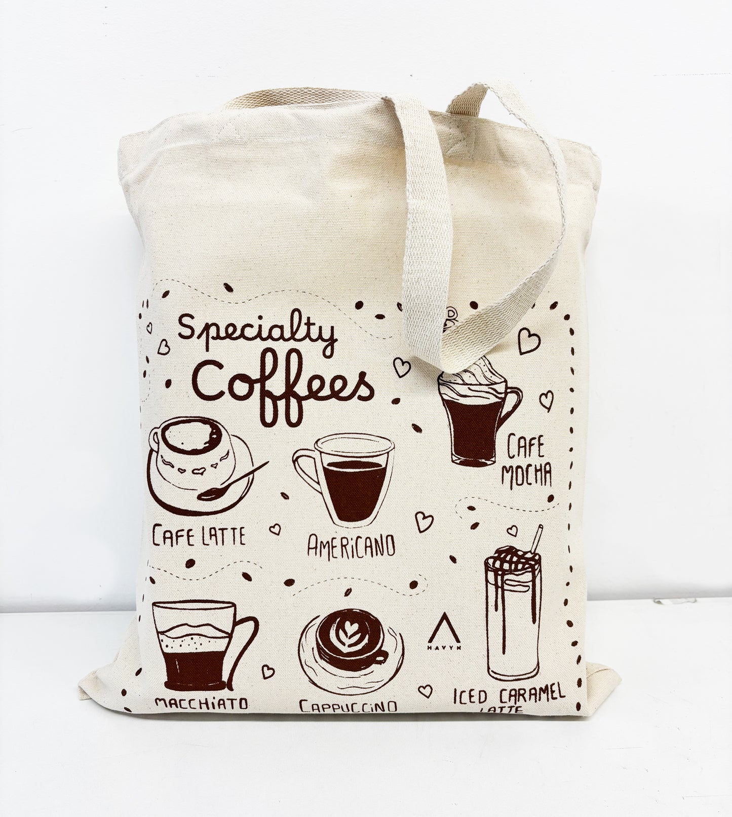 Specialty Coffee Fun Hand Printed Every Day Cotton Tote