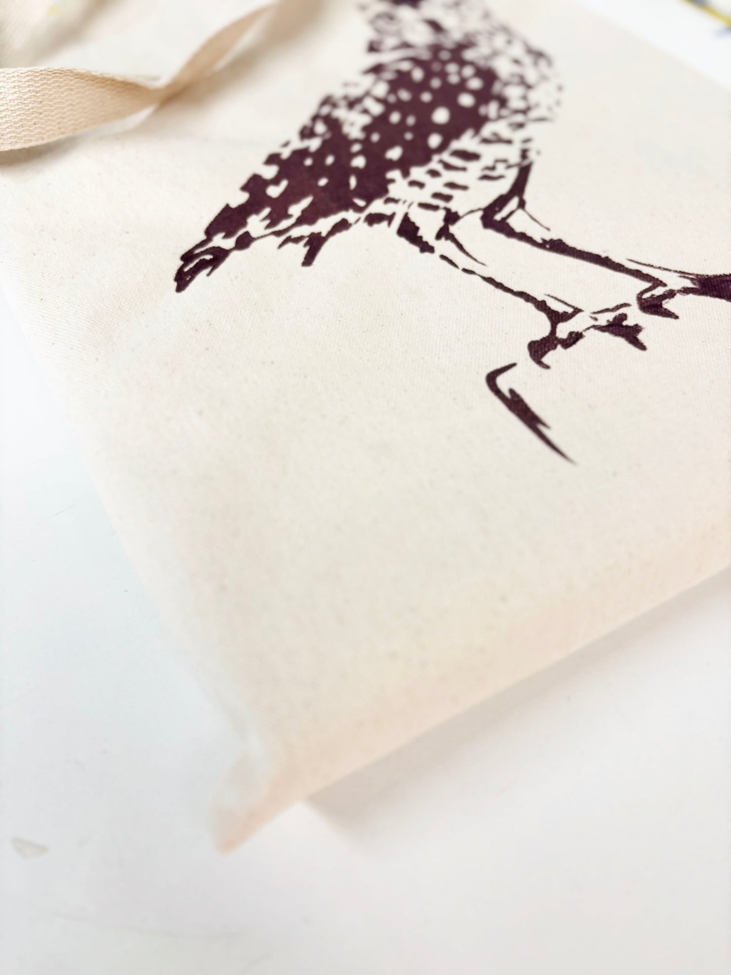 Burrowing Owl Hand Printed Every Day Cotton Tote