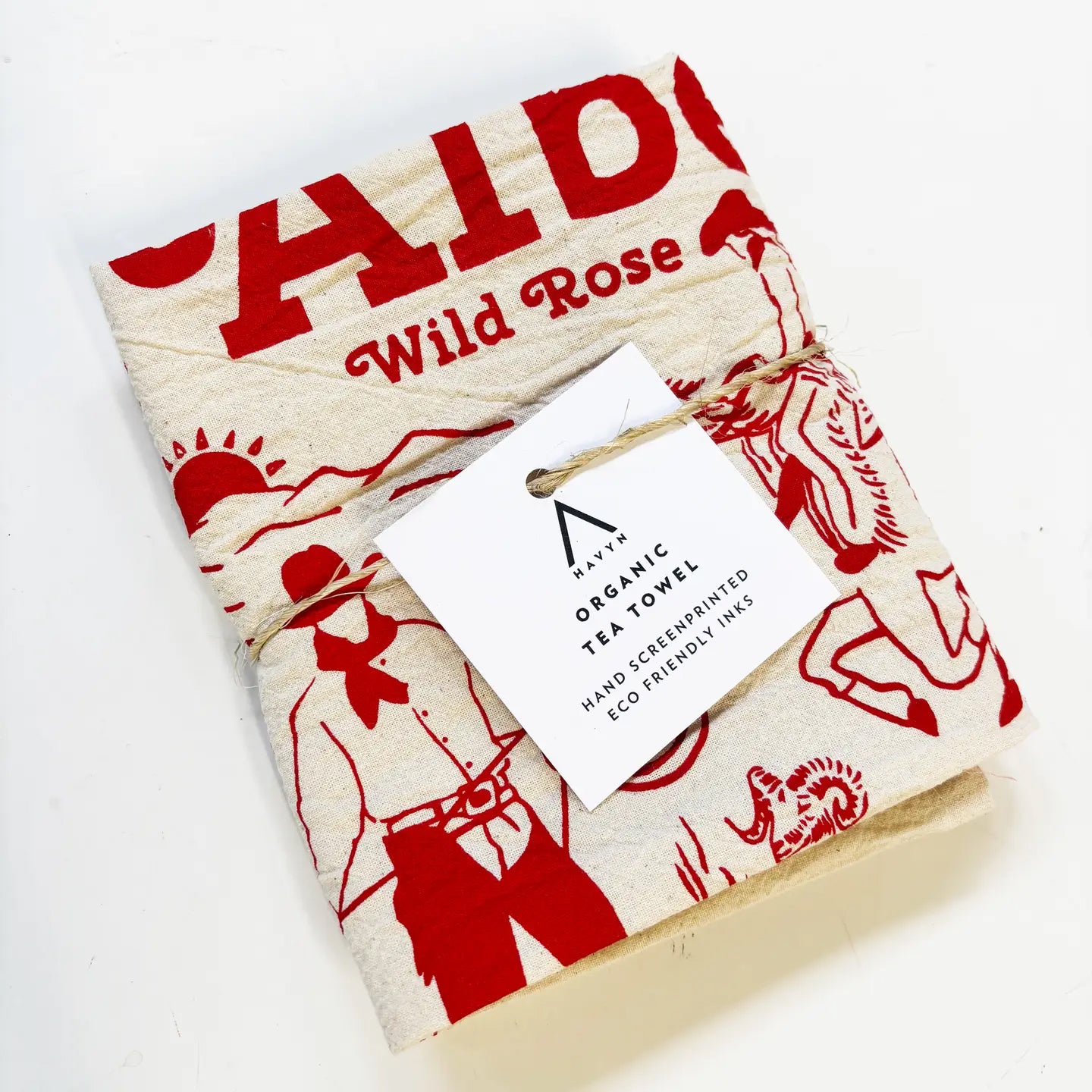 Alberta Commemorative Hand Printed Organic Tea Towel