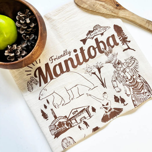 Manitoba Commemorative Hand Printed Organic Tea Towel