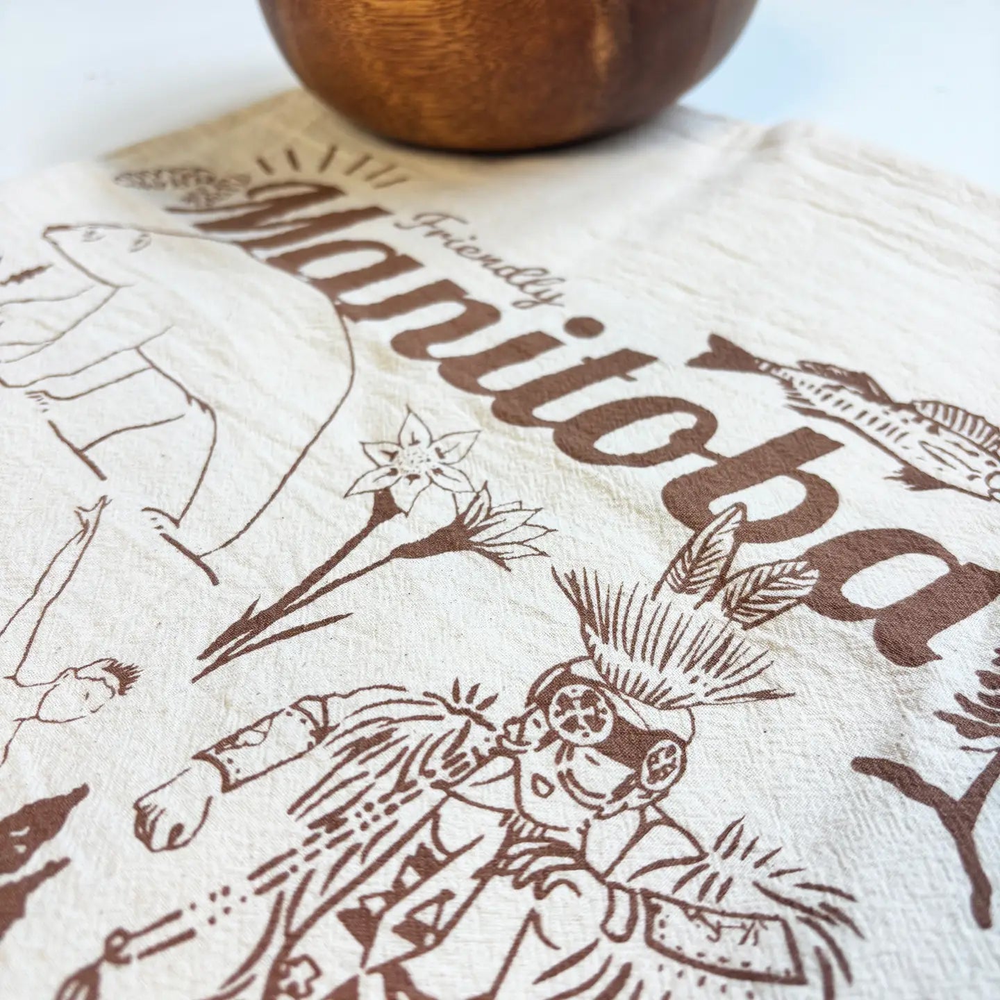 Manitoba Commemorative Hand Printed Organic Tea Towel