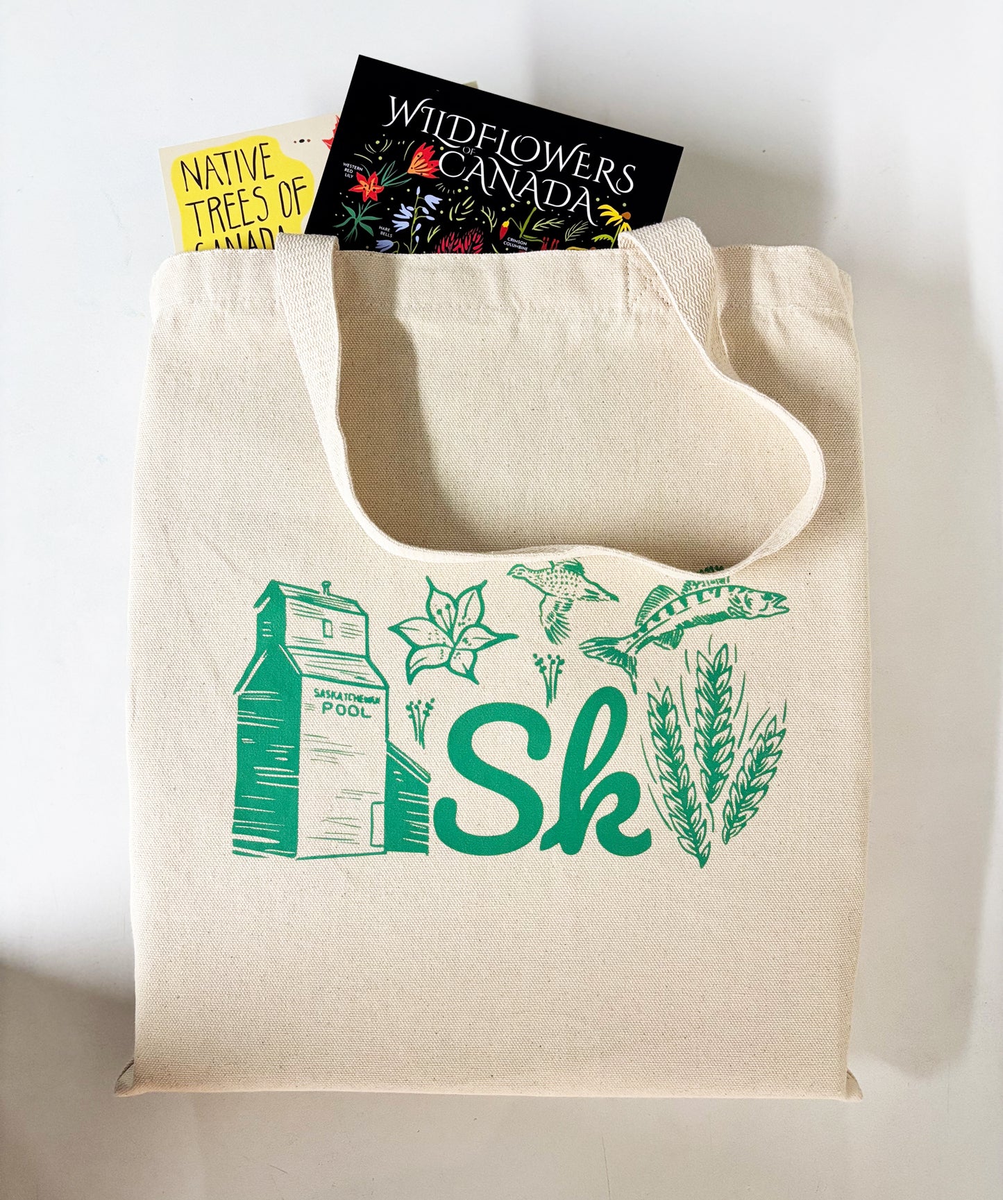 Saskatchewan Green Cotton Every Day Tote
