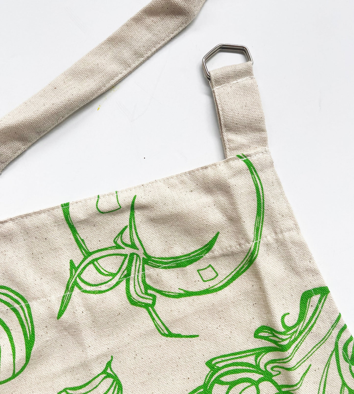 Unisex Apron - Large Veggies Pattern - Natural Cotton Canvas