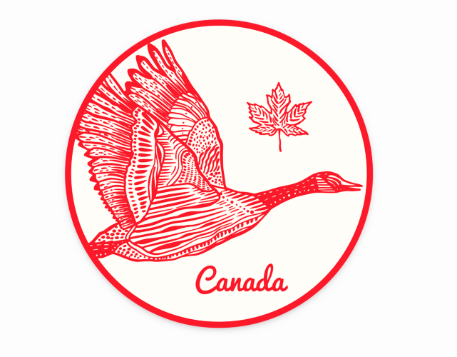 Canada Goose Red Vinyl Sticker