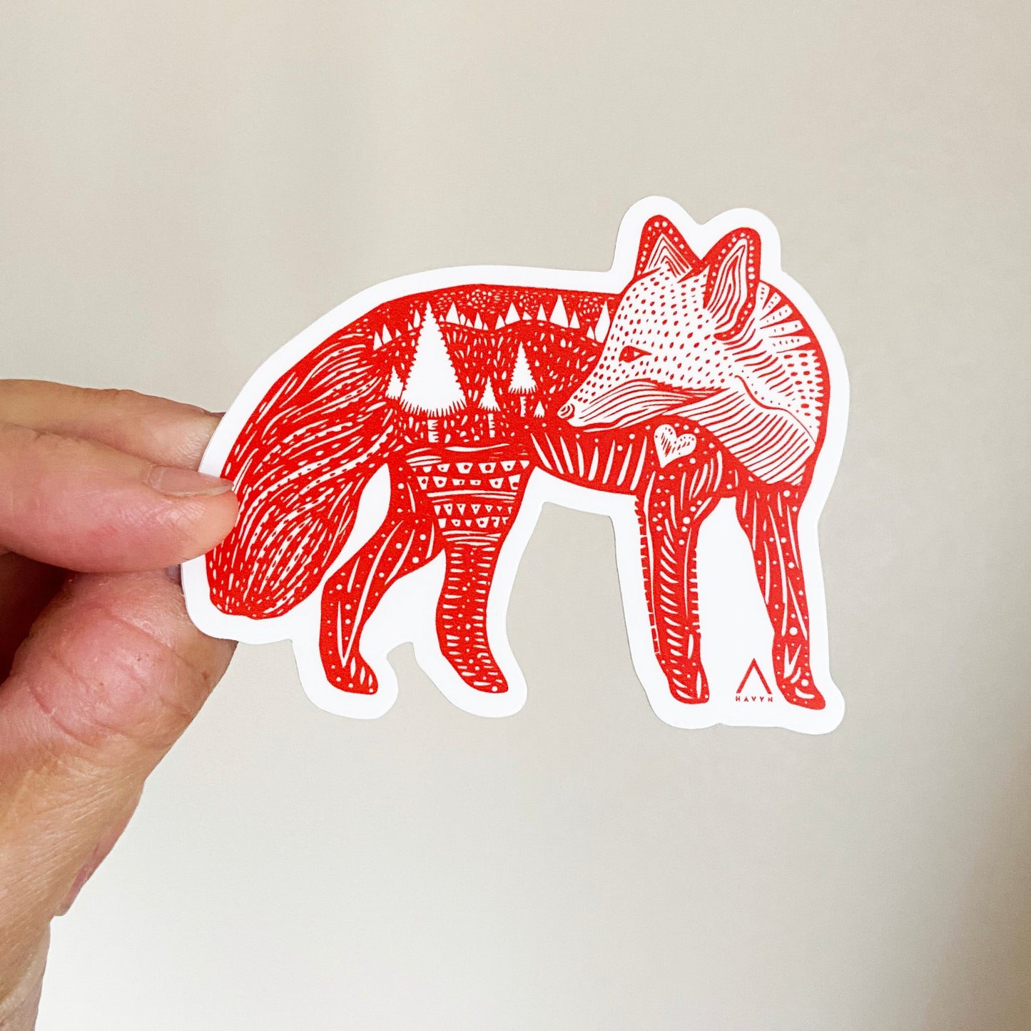 Orange Fox Vinyl Sticker