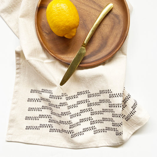 Modern Triangles Organic Hand Printed Napkins Set of 4 or 8