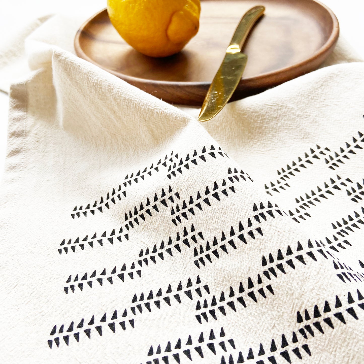Modern Triangles Organic Hand Printed Napkins Set of 4 or 8
