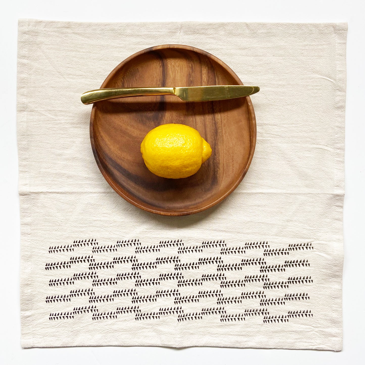 Modern Triangles Organic Hand Printed Napkins Set of 4 or 8