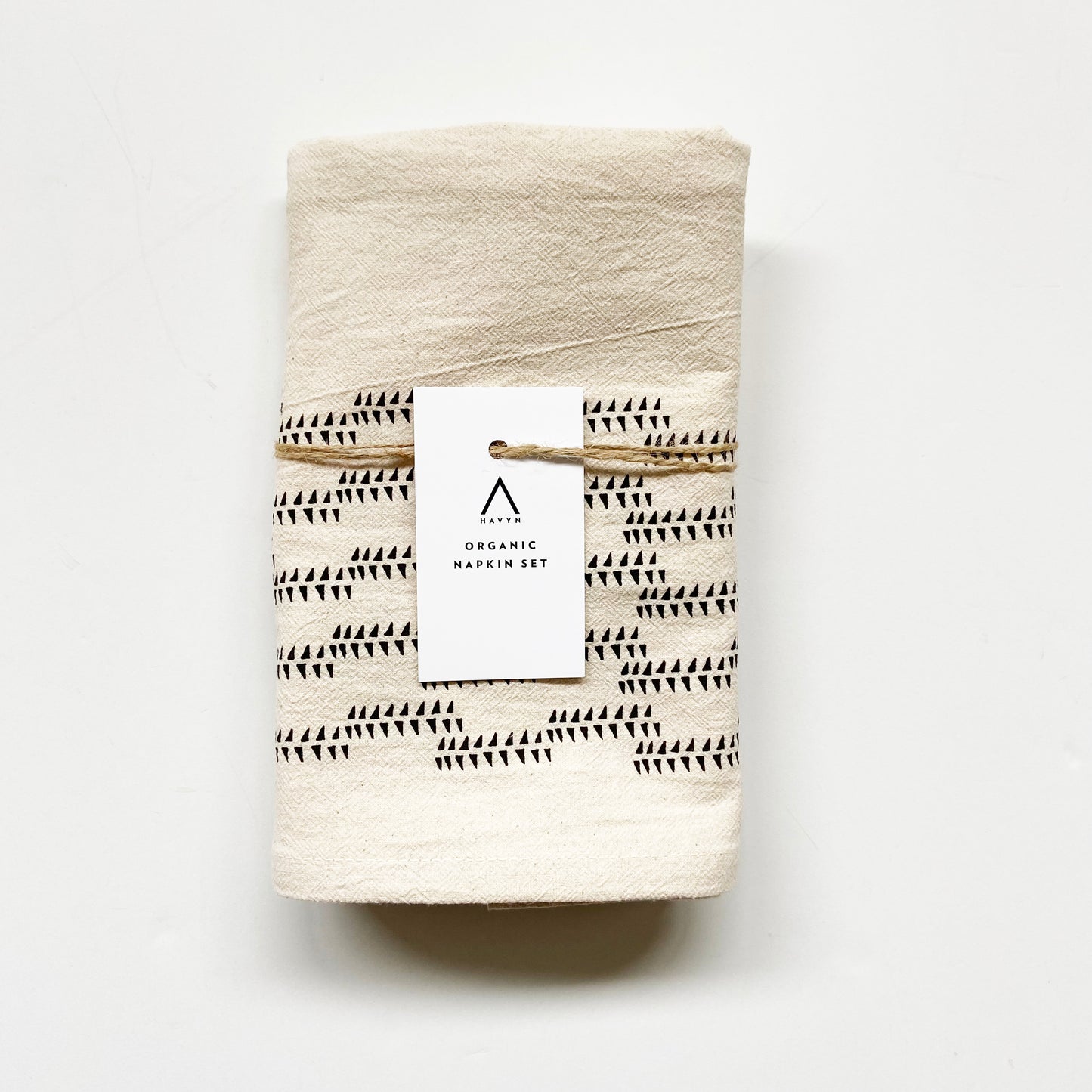 Modern Triangles Organic Hand Printed Napkins Set of 4 or 8