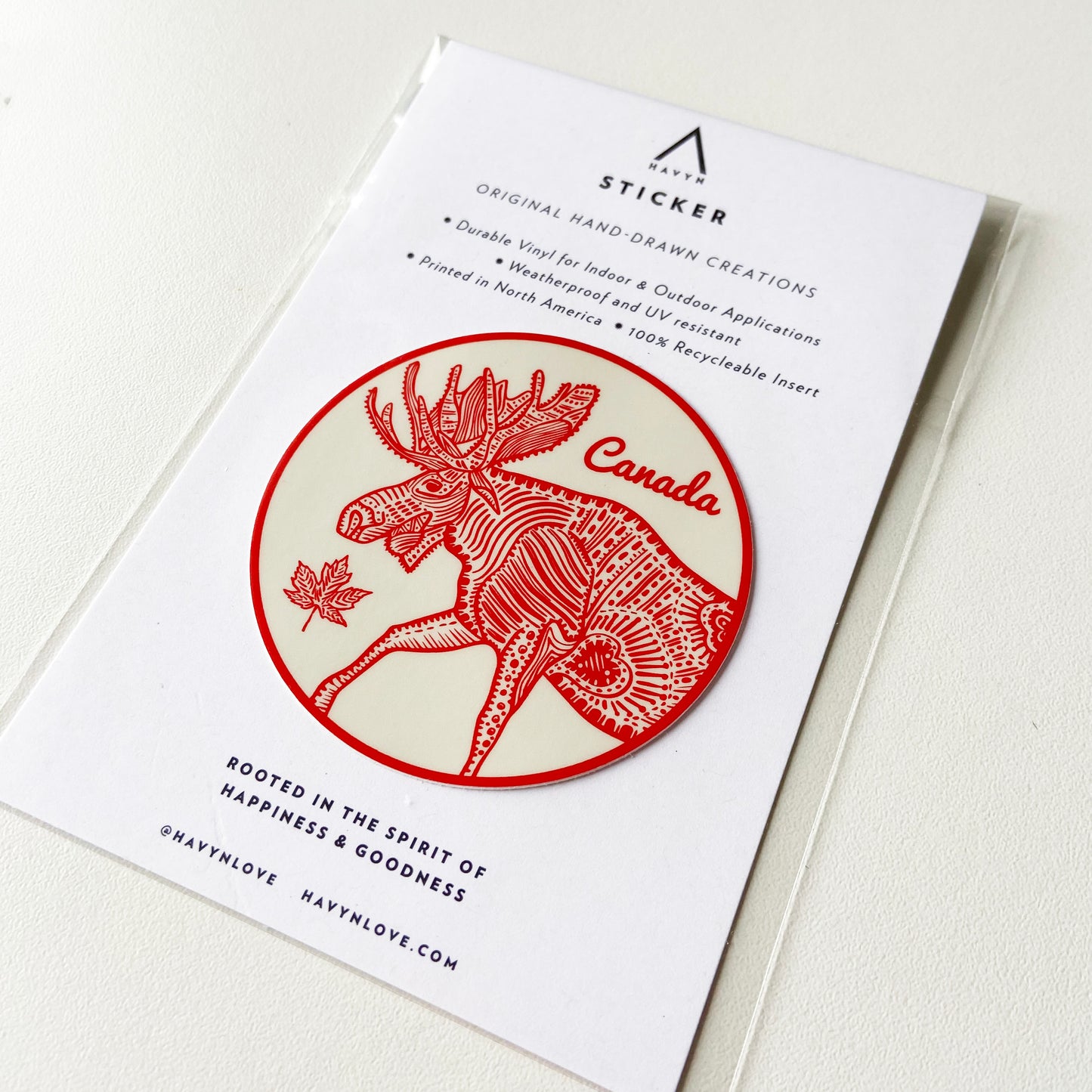 Canada Moose Red Vinyl Sticker