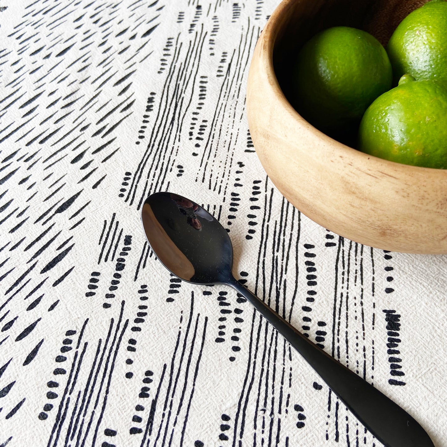 Three Abstracts Hand Printed Organic Tea Towel